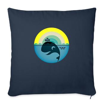 Whale - Sofa pillowcase 17,3'' x 17,3'' (45 x 45 cm) - navy - Front
