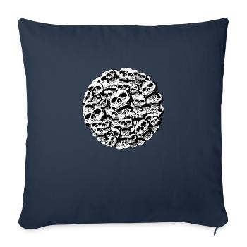 skulls in a round frame - Sofa pillowcase 17,3'' x 17,3'' (45 x 45 cm) - navy - Front