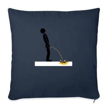 pee snow yellow winter cold ground logo in standing - Sofa pillowcase 17,3'' x 17,3'' (45 x 45 cm) - navy - Front