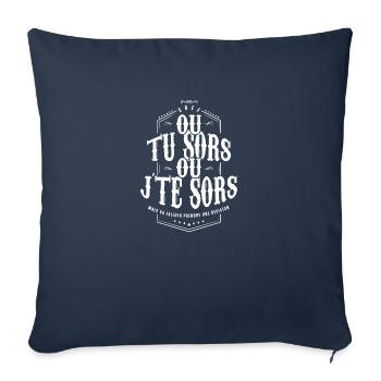 Dikkenek scène culte - Housse de coussin décorative 45 x 45 cm - bleu marine - Devant