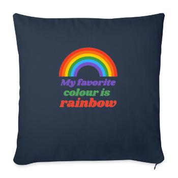 arc en ciel - Housse de coussin décorative 45 x 45 cm - bleu marine - Devant