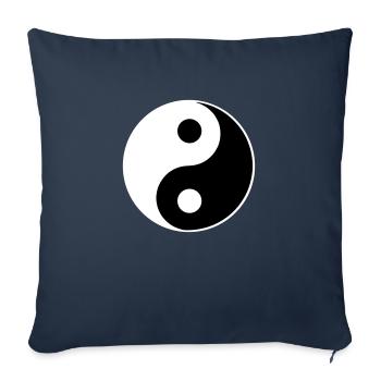 Yin Yang Yinyang symbole forme classique - Housse de coussin décorative 45 x 45 cm - bleu marine - Devant