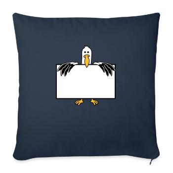 moeve avec cadre texte champ - Housse de coussin décorative 45 x 45 cm - bleu marine - Devant