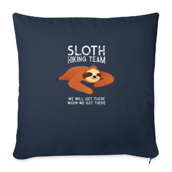 Sloth Hiking Team, Hiking, Mountain - Sofakissenbezug 45 x 45 cm - Navy - Vorne