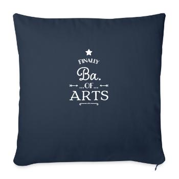 enfin ba. t-shirt des arts - Housse de coussin décorative 45 x 45 cm - bleu marine - Devant