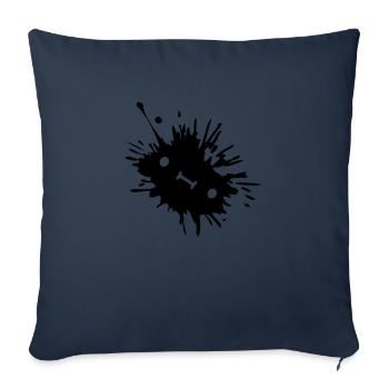 Tache d’encre avec visage - Housse de coussin décorative 45 x 45 cm - bleu marine - Devant