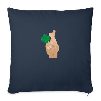 Cloverleaf finger crossed Good luck gift idea - Sofa pillowcase 17,3'' x 17,3'' (45 x 45 cm) - navy - Front