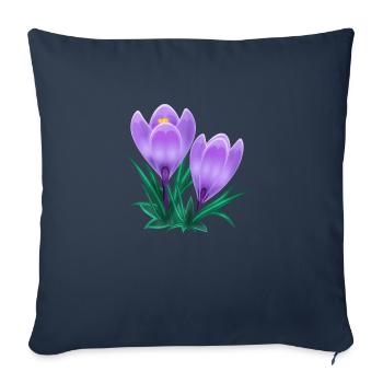 crocus - Housse de coussin décorative 45 x 45 cm - bleu marine - Devant