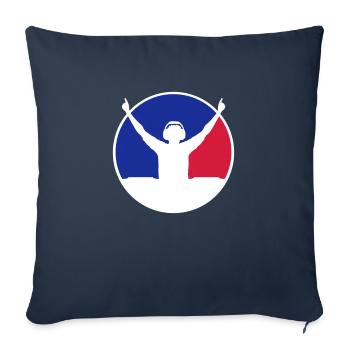 Rot Blau DJ - Sofakissenbezug 45 x 45 cm - Navy - Vorne