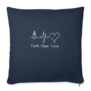 Faith hope and love - Sofa pillowcase 17,3'' x 17,3'' (45 x 45 cm) - navy - Front