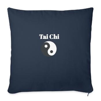 Taï chi - Housse de coussin décorative 45 x 45 cm - bleu marine - Devant