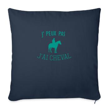 MEILLEUR VENTE j peux pas j ai CHEVAL - Housse de coussin décorative 45 x 45 cm - bleu marine - Devant