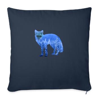 Double Exposure Animals Arctic Fox Arctic Fox Gift - Sofa pillowcase 17,3'' x 17,3'' (45 x 45 cm) - navy - Front