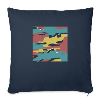 Texture de camouflage de puzzle belge - Housse de coussin décorative 45 x 45 cm - bleu marine - Devant