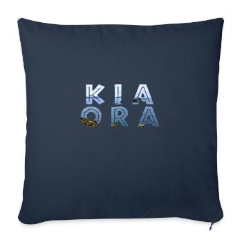 Double exposition Kia Ora Ocean New Zealand Gift - Housse de coussin décorative 45 x 45 cm - bleu marine - Devant