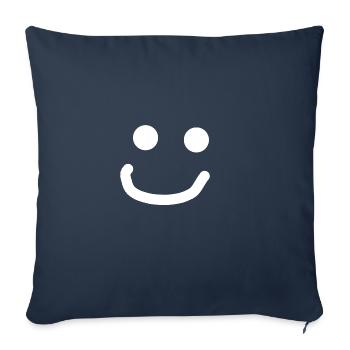 Smiling Smyler :) White - Sofa pillowcase 17,3'' x 17,3'' (45 x 45 cm) - navy - Front