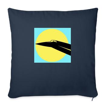 Concorde et soleil - Housse de coussin décorative 45 x 45 cm - bleu marine - Devant