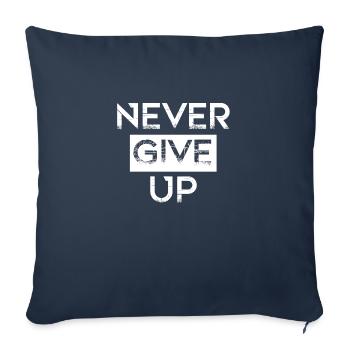 N’abandonnez jamais - Housse de coussin décorative 45 x 45 cm - bleu marine - Devant