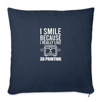 I smile because I really like 3D Printing Gift - Sofa pillowcase 17,3'' x 17,3'' (45 x 45 cm) - navy - Front