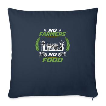 No Farmers No Food - Farmers Gift - Housse de coussin décorative 45 x 45 cm - bleu marine - Devant