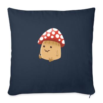 Homme mignon de champignon plafonné dessiné à la main - Housse de coussin décorative 45 x 45 cm - bleu marine - Devant