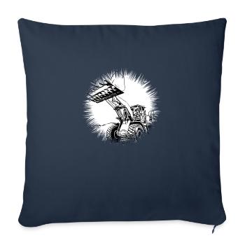 Chargeuse sur pneus - Housse de coussin décorative 45 x 45 cm - bleu marine - Devant