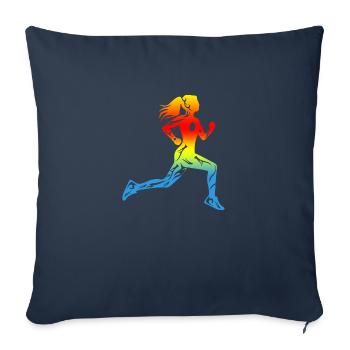 Coureurs En cours Fille De Tatouage Design Cadeau - Housse de coussin décorative 45 x 45 cm - bleu marine - Devant