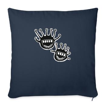 little monsters - Sofa pillowcase 17,3'' x 17,3'' (45 x 45 cm) - navy - Front