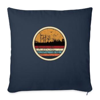Windpark im Sonnenuntergang - erneuerbare Energien - Sofakissenbezug 45 x 45 cm - Navy - Vorne