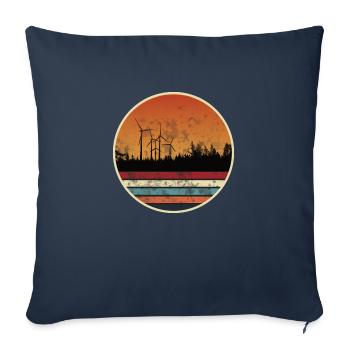 Windpark im Sonnenuntergang - Windkraft - Sofakissenbezug 45 x 45 cm - Navy - Vorne