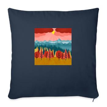Landschaft eines Waldes bei Sonnenuntergang - Sofakissenbezug 45 x 45 cm - Navy - Vorne