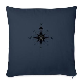 Wind Rose - compass - retro - Sofa pillowcase 17,3'' x 17,3'' (45 x 45 cm) - navy - Front