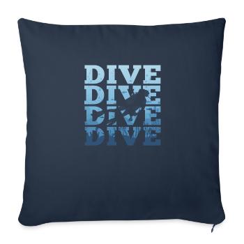 Cool diver Diver design shirt with cool motif - Sofa pillowcase 17,3'' x 17,3'' (45 x 45 cm) - navy - Front