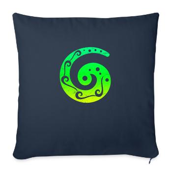 Maori Koru Art Polynesia Tribal Tattoo Gift - Sofa pillowcase 17,3'' x 17,3'' (45 x 45 cm) - navy - Front