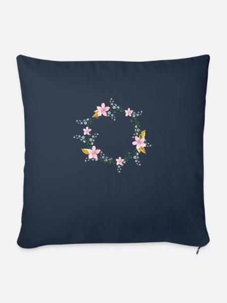 Blumen - Sofakissenbezug 45 x 45 cm - Navy