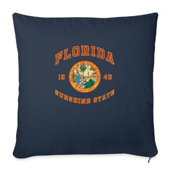 Floride Usa College Armoiries - Housse de coussin décorative 45 x 45 cm - bleu marine - Devant