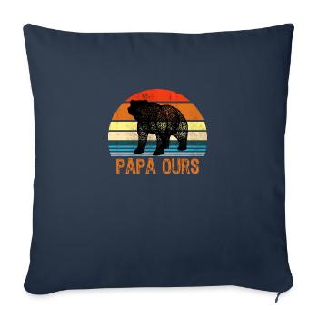 man daddy bear - Sofa pillowcase 17,3'' x 17,3'' (45 x 45 cm) - navy - Front