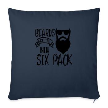 beards are the new six pack - Housse de coussin décorative 45 x 45 cm - bleu marine - Devant
