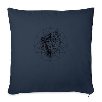 Geometric lion - Sofa pillowcase 17,3'' x 17,3'' (45 x 45 cm) - navy - Front
