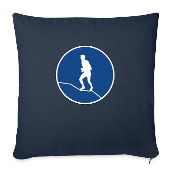 Skieurs de montagne Panneau de déversage - Housse de coussin décorative 45 x 45 cm - bleu marine - Devant