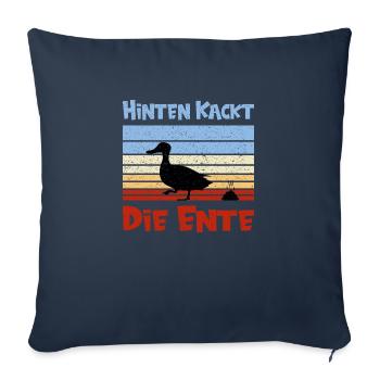 Lustige Ente mit coolem Spruch - Sofakissenbezug 45 x 45 cm - Navy - Vorne