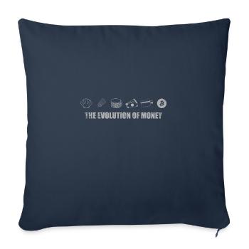 The Evolution of Money Bitcoin crypto-monnaie BTC - Housse de coussin décorative 45 x 45 cm - bleu marine - Devant