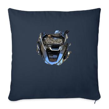Mentau de moto - Housse de coussin décorative 45 x 45 cm - bleu marine - Devant