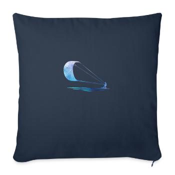 Double Exposure Kite Surfing Kite Surfer Gift - Sofa pillowcase 17,3'' x 17,3'' (45 x 45 cm) - navy - Front