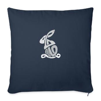 Symboles celtiques Lapin Nodule Celtique - Housse de coussin décorative 45 x 45 cm - bleu marine - Devant