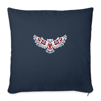 Haida Eule Native American Tribal Tattoo Cadeau - Housse de coussin décorative 45 x 45 cm - bleu marine - Devant