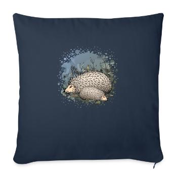 Hedgehogs - Sofa pillowcase 17,3'' x 17,3'' (45 x 45 cm) - navy - Front