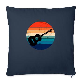 Retro style guitar, for guitarists - Sofa pillowcase 17,3'' x 17,3'' (45 x 45 cm) - navy - Front