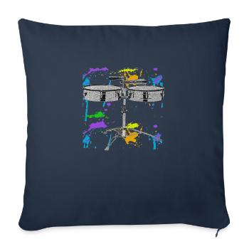 Timbal Color Splash Percussion Instrument - Housse de coussin décorative 45 x 45 cm - bleu marine - Devant
