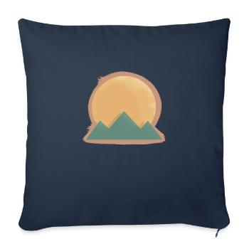 Sun Mountain Minimalist Landscape Nature - Sofa pillowcase 17,3'' x 17,3'' (45 x 45 cm) - navy - Front